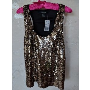 NWT Forever 21 Gold Sequin Racerback Sleeveless